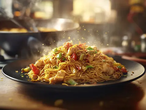 EGG CHICKEN HAKKA NOODLES